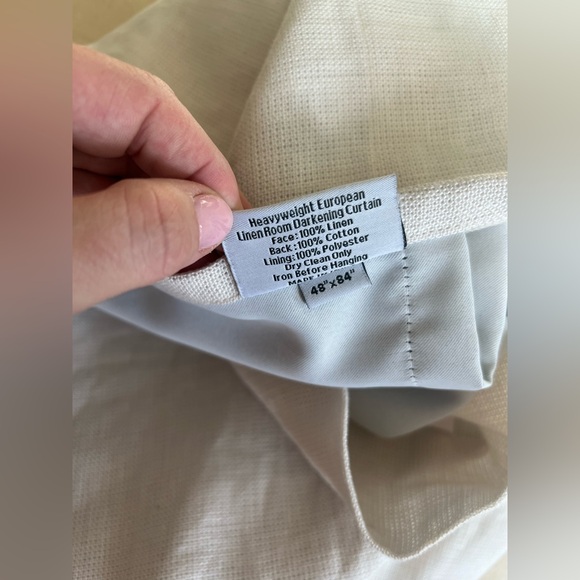 Quince Heavyweight Linen Blackout Curtain One Panel 48x84 Cream Sand - Picture 3 of 4